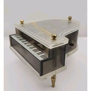 Vintage Classic Grand Piano Schmid Music Box Clear Lucite Sankyo See Photos